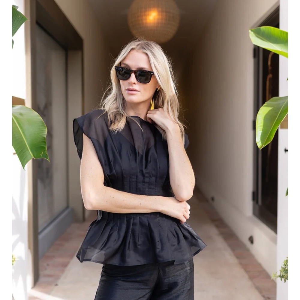 Organza Ava Top - Black Women's Blouse